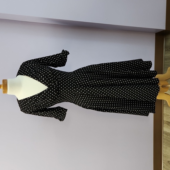 UNIQUE VINTAGE polka-dot swing dress - Picture 3 of 13